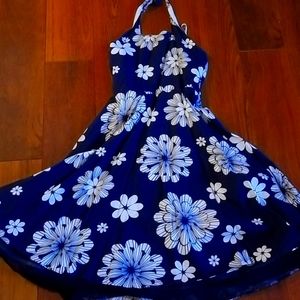 Royal tradition pinup floral halter  dress